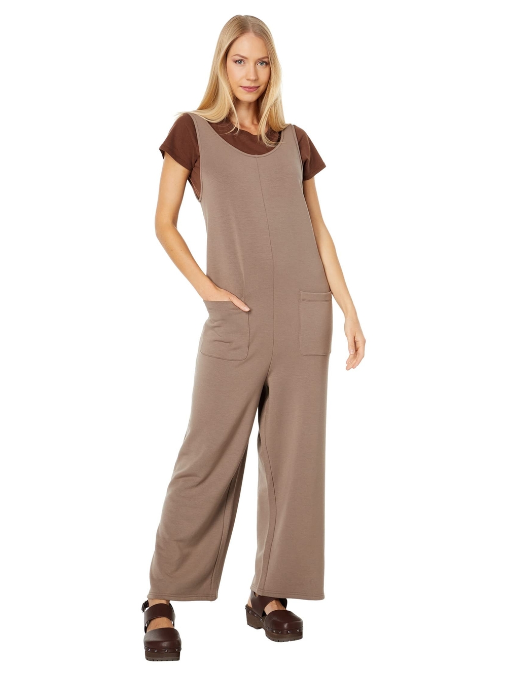 Madewell MWL Superbrushed Pull-On Jumpsuit Castle Rock XS Soft Lounge